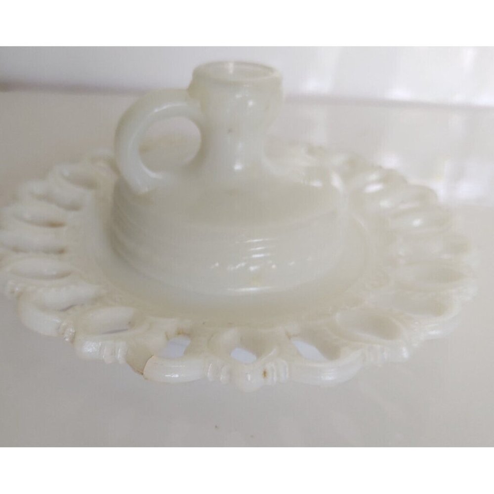 Vintage Westmoreland Milk Glass Candle Holder with Underplate